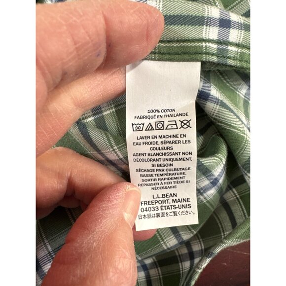 L.L.Bean Mens Traditional Fit Green Plaid Short Sleeve Shirt XL 100% Cotton - Picture 7 of 7